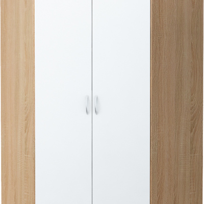 Eckkleiderschrank ZORICA – Breite 106 cm, Eiche Sonoma / Weiß