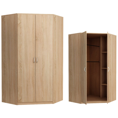 Eckkleiderschrank ZORICA – Breite 106 cm, Eiche Sonoma