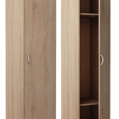 Schmaler Kleiderschrank SIMELA – Breite 45 cm, Eiche Sonoma