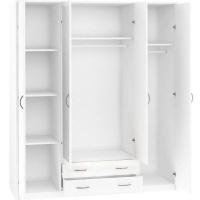 Geräumiger Kleiderschrank SIMELA – Breite 168 cm, Eiche Sonoma / weiß