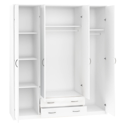 Geräumiger Kleiderschrank SIMELA – Breite 168 cm, Eiche Sonoma / weiß