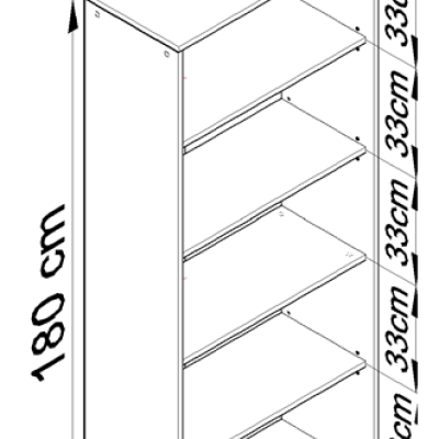 Hoher Regalschrank TOMAI – weiß