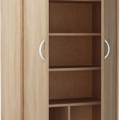 Kleiderschrank mit Regalböden LUBA – Breite 74 cm, Eiche Sonoma