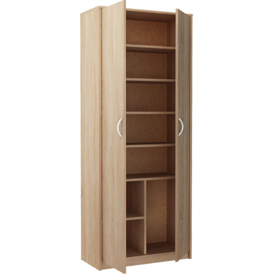 Kleiderschrank mit Regalböden LUBA – Breite 74 cm, Eiche Sonoma