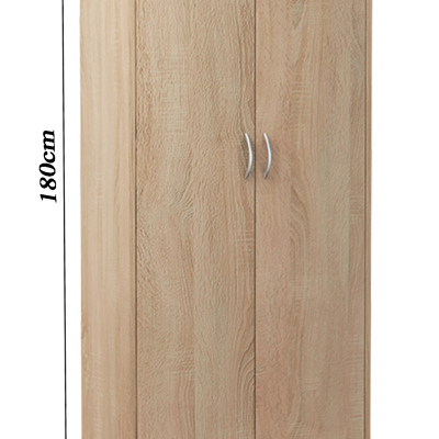 Kleiderschrank mit Regalböden LUBA – Breite 74 cm, Eiche Sonoma