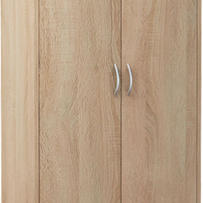 Kleiderschrank mit Regalböden LUBA – Breite 74 cm, Eiche Sonoma