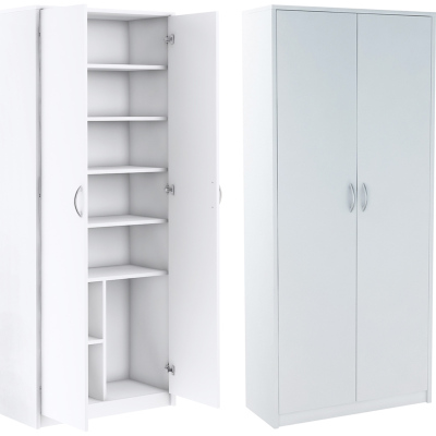 Kleiderschrank mit Regalböden LUBA – Breite 74 cm, weiß