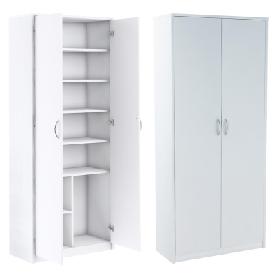 Kleiderschrank mit Regalböden LUBA – Breite 74 cm, weiß