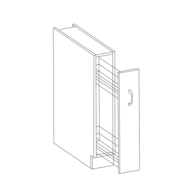 Ausziehschrank SOPHIA – Breite 15 cm, grau / Eiche Artisan