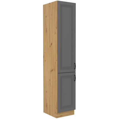 Lebensmittelschrank SOPHIA – Breite 40 cm, grau / Eiche Artisan