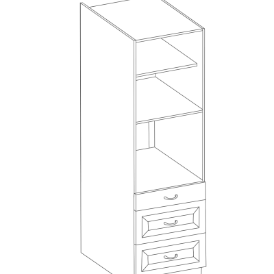 Küchenschrank für Einbaubackofen mit Schubladen SOPHIA – Breite 60 cm, Grau / Artisan-Eiche