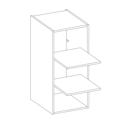 Hoher Vitrinen-Oberschrank SOPHIA – Breite 40 cm, grau / Eiche Artisan