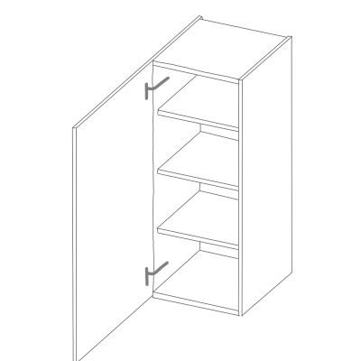 Hoher Oberschrank SOPHIA – Breite 45 cm, grau / Eiche Artisan