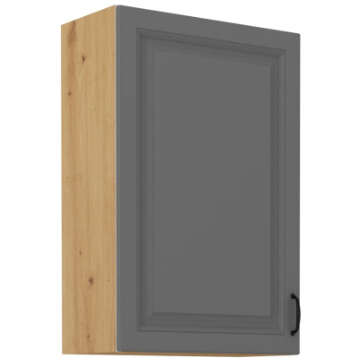 Hoher Oberschrank SOPHIA – Breite 60 cm, grau / Eiche Artisan