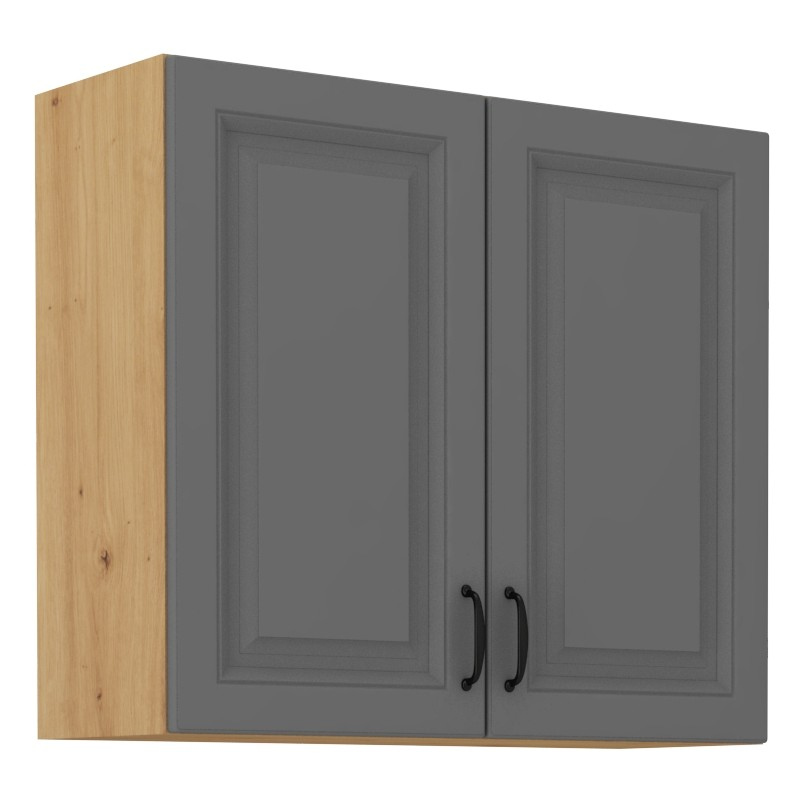 Küchenhängeschrank SOPHIA – Breite 80 cm, grau / Artisan-Eiche