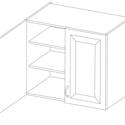 Küchenhängeschrank SOPHIA – Breite 80 cm, grau / Artisan-Eiche