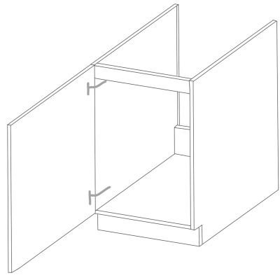 Waschbeckenunterschrank SOPHIA – Breite 50 cm, Grau / Eiche Artisan