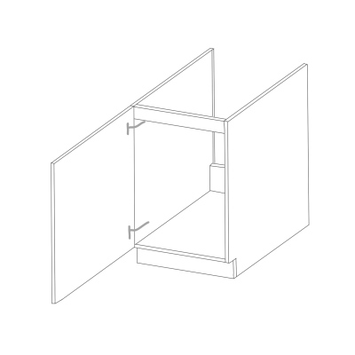 Waschbeckenunterschrank SOPHIA – Breite 50 cm, Grau / Eiche Artisan