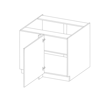 Verlängerter Eckschrank SOPHIA – Breite 105 cm, grau / Eiche Artisan