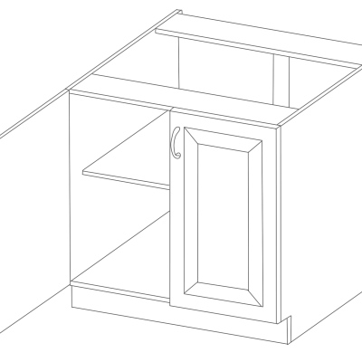 Zweitüriger Unterschrank SOPHIA – Breite 80 cm, Grau / Eiche Artisan