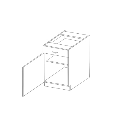 Unterschrank mit Schublade SOPHIA – Breite 50 cm, Dunkelgrau / Weiß