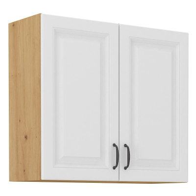 Küchenhängeschrank SOPHIA – Breite 80 cm, weiß / Artisan-Eiche