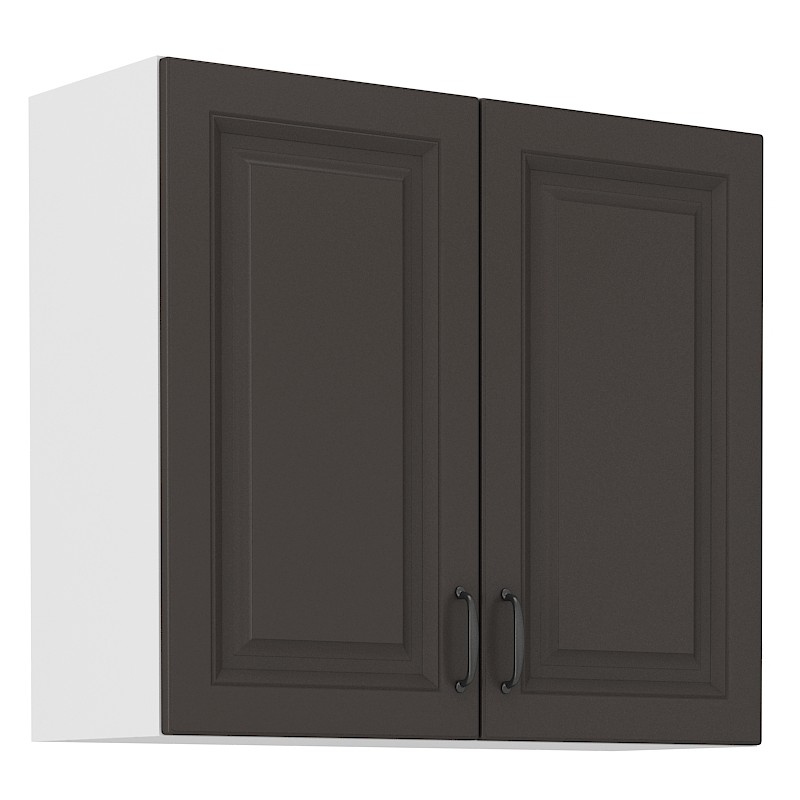 Küchenhängeschrank SOPHIA – Breite 80 cm, dunkelgrau / weiß