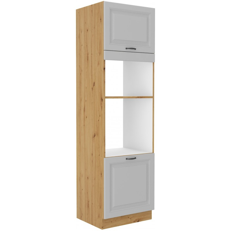 Einbaugeräteschrank SOPHIA – Breite 60 cm, Weiß / Eiche Artisan