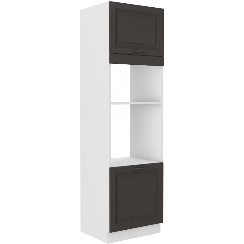 Einbaugeräteschrank SOPHIA – Breite 60 cm, Dunkelgrau/Weiß