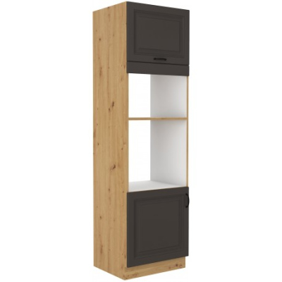 Einbaugeräteschrank SOPHIA – Breite 60 cm, Dunkelgrau / Eiche Artisan