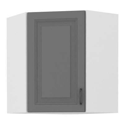 Oberer Eckschrank SOPHIA – 58x58 cm, grau / weiß