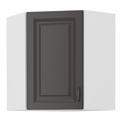 Oberer Eckschrank SOPHIA – 58x58 cm, dunkelgrau / weiß