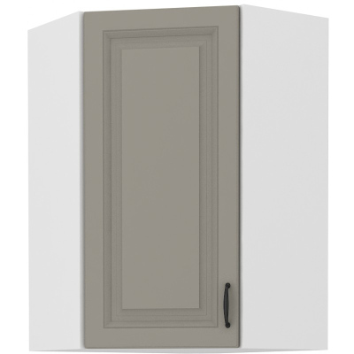 Hoher Eckschrank SOPHIA – 58x58 cm, hellgrau/weiß