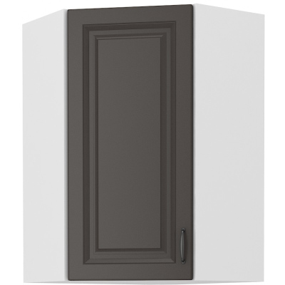 Hoher Eckschrank SOPHIA – 58x58 cm, dunkelgrau/weiß