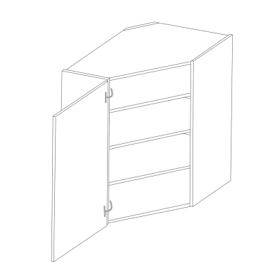 Hoher Eckschrank SOPHIA – 58x58 cm, dunkelgrau/weiß