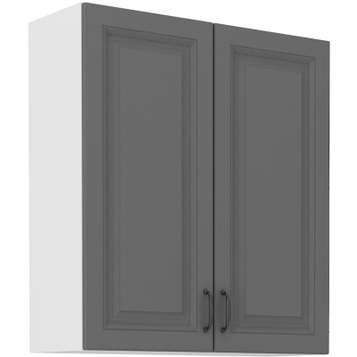 Hoher Oberschrank SOPHIA – Breite 80 cm, grau/weiß