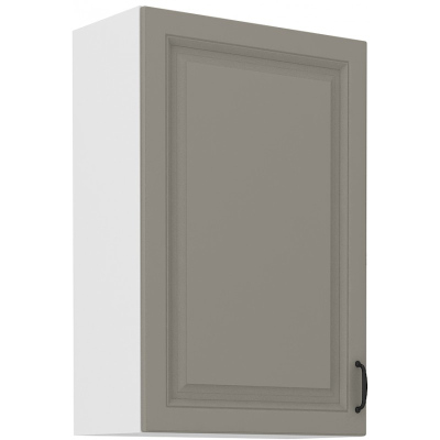 Hoher Oberschrank SOPHIA – Breite 60 cm, hellgrau/weiß