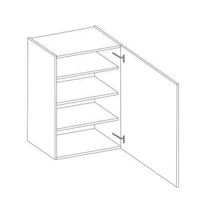 Hoher Oberschrank SOPHIA – Breite 60 cm, hellgrau/weiß