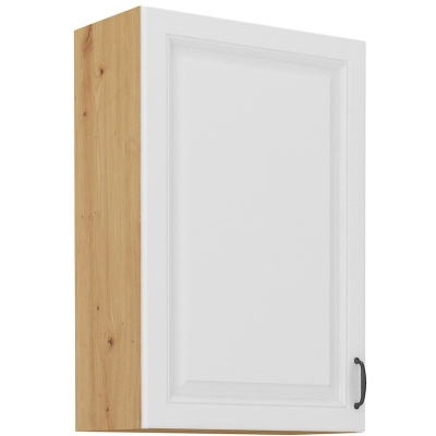 Hoher Oberschrank SOPHIA – Breite 60 cm, weiß / Eiche Artisan