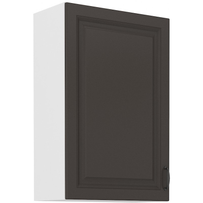 Hoher Oberschrank SOPHIA – Breite 60 cm, dunkelgrau/weiß