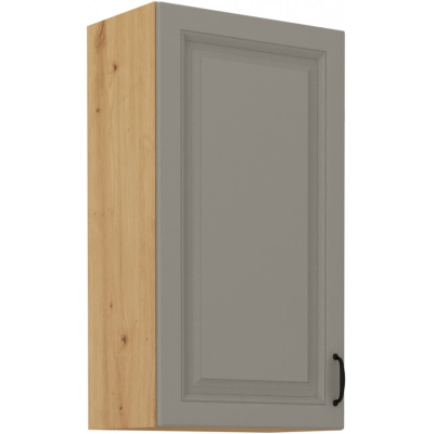 Hoher Oberschrank SOPHIA – Breite 50 cm, hellgrau / Eiche Artisan