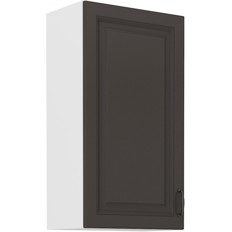 Hoher Oberschrank SOPHIA – Breite 50 cm, dunkelgrau/weiß