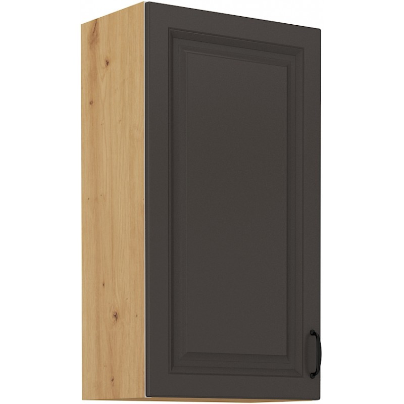 Hoher Oberschrank SOPHIA – Breite 50 cm, dunkelgrau / Eiche Artisan