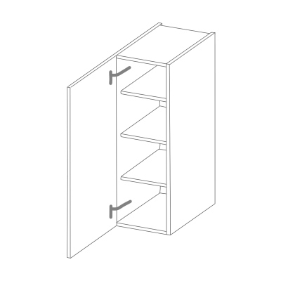 Hoher Oberschrank SOPHIA – Breite 45 cm, grau/weiß