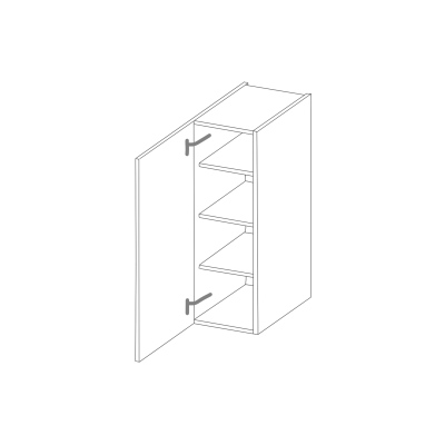 Hoher Oberschrank SOPHIA – Breite 45 cm, grau/weiß