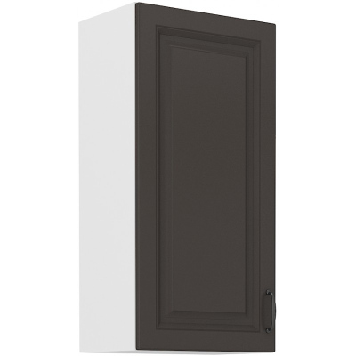 Hoher Oberschrank SOPHIA – Breite 45 cm, dunkelgrau/weiß