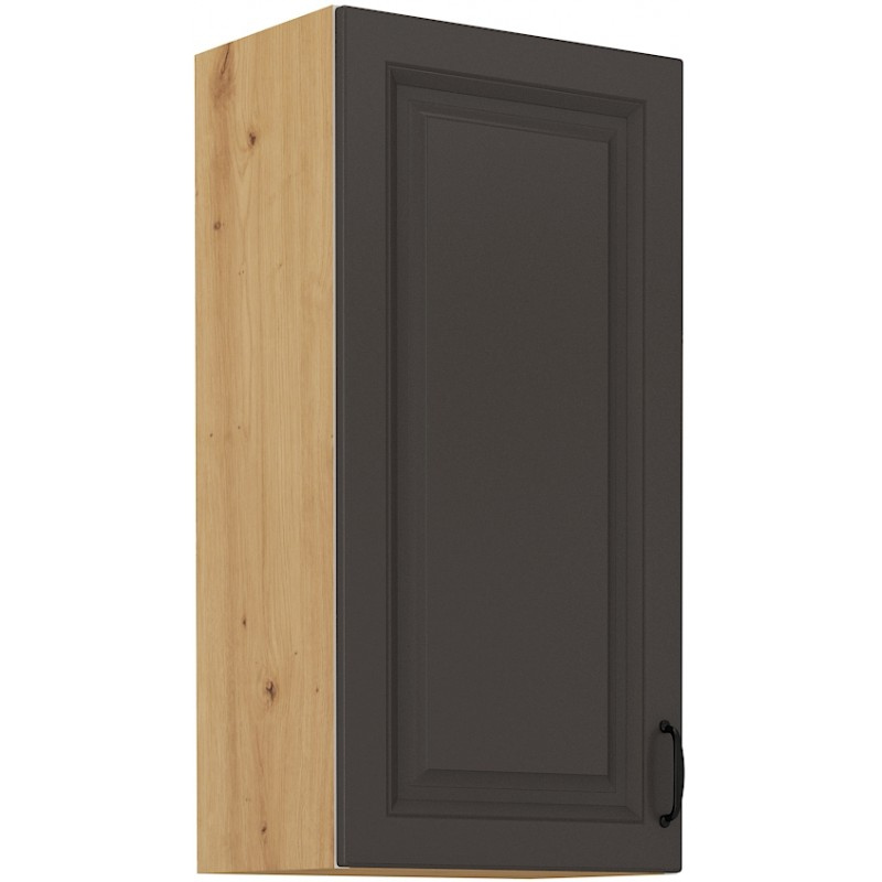 Hoher Oberschrank SOPHIA – Breite 45 cm, dunkelgrau / Eiche Artisan