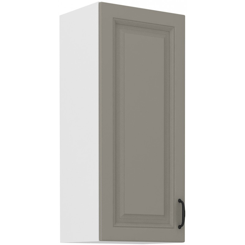 Hoher Oberschrank SOPHIA – Breite 40 cm, hellgrau/weiß