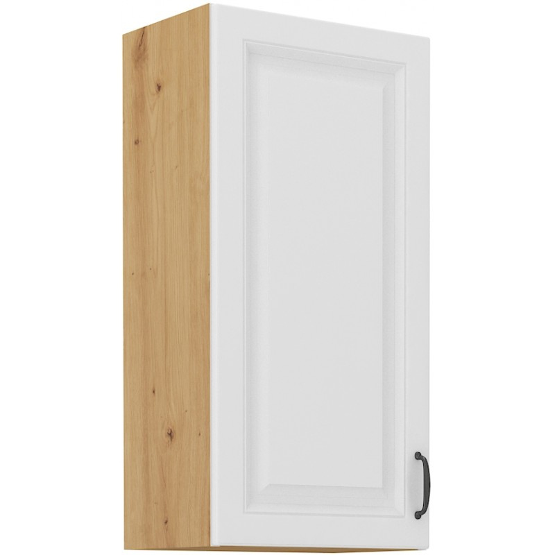 Hoher Oberschrank SOPHIA – Breite 40 cm, weiß / Eiche Artisan