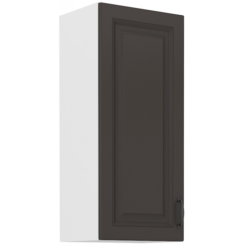 Hoher Oberschrank SOPHIA – Breite 40 cm, dunkelgrau/weiß